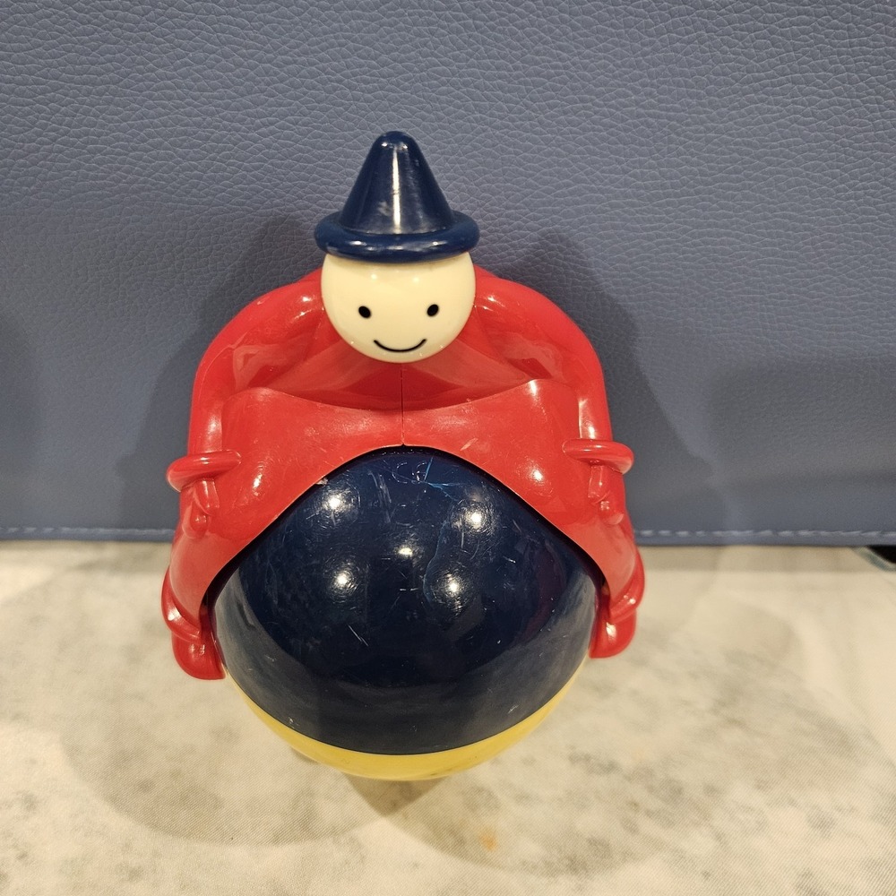 Ambi Toys Vintage Roly Poly Toy Clown Wobble Toy Cracked AS IS Display Only